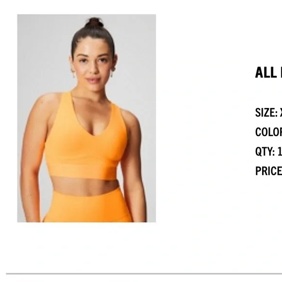 Vibrant orange Women's workout set - Picture 2 of 5